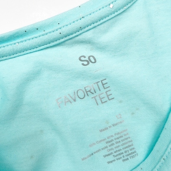 NEW SO girls light blue sparkle Favorite Tee - Picture 3 of 4